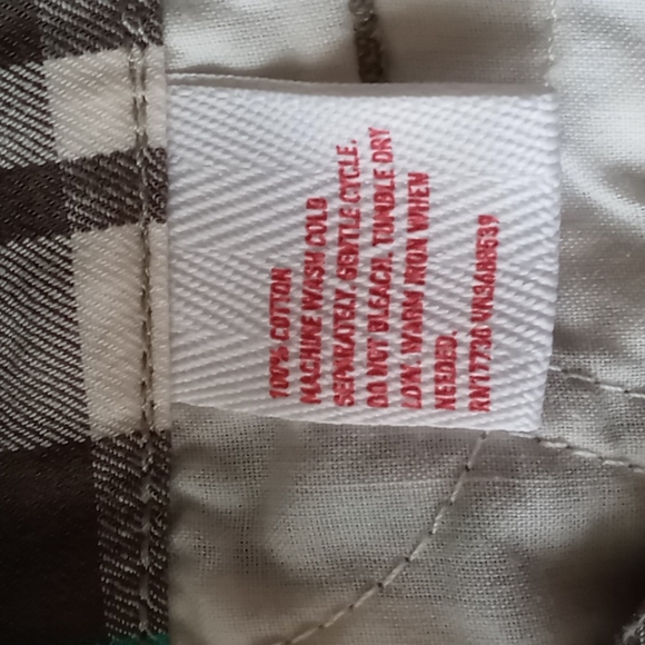 Mossimo Supply Co Men's Cargo Shorts Plaid Brown n Cream w Mint Stripe SZ 38 - Picture 16 of 16